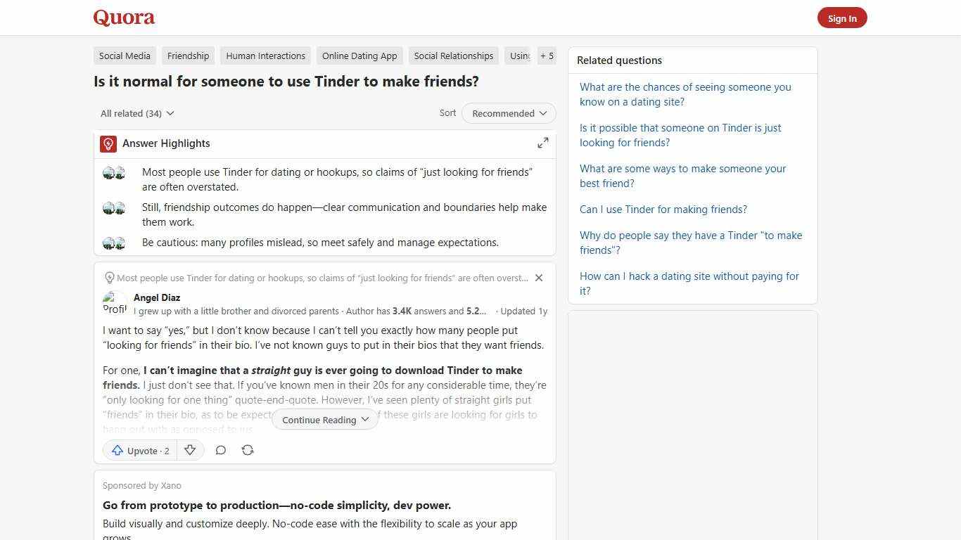 Is it normal for someone to use Tinder to make friends? - Quora